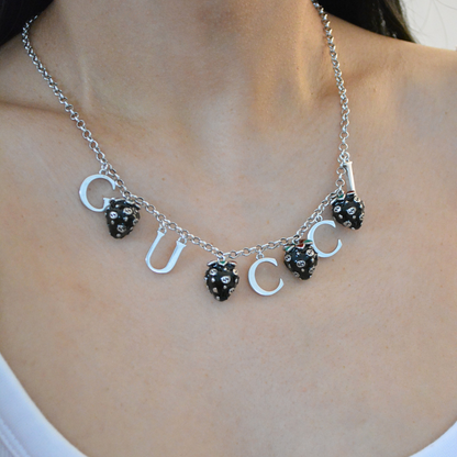 G Strawberry Necklace black style by MARO Jewelry