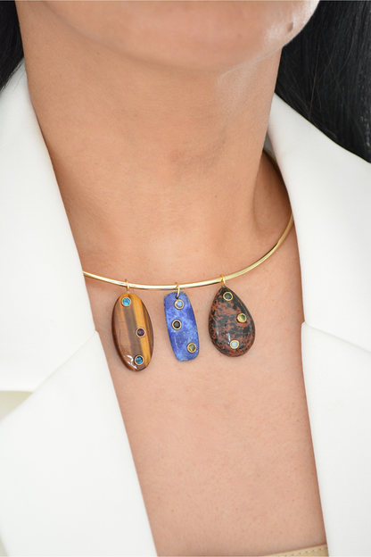 Gemstone Charm Necklace by MARO Jewelry