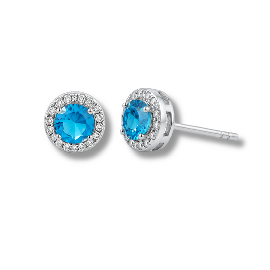 Azure Halo Stud Earring