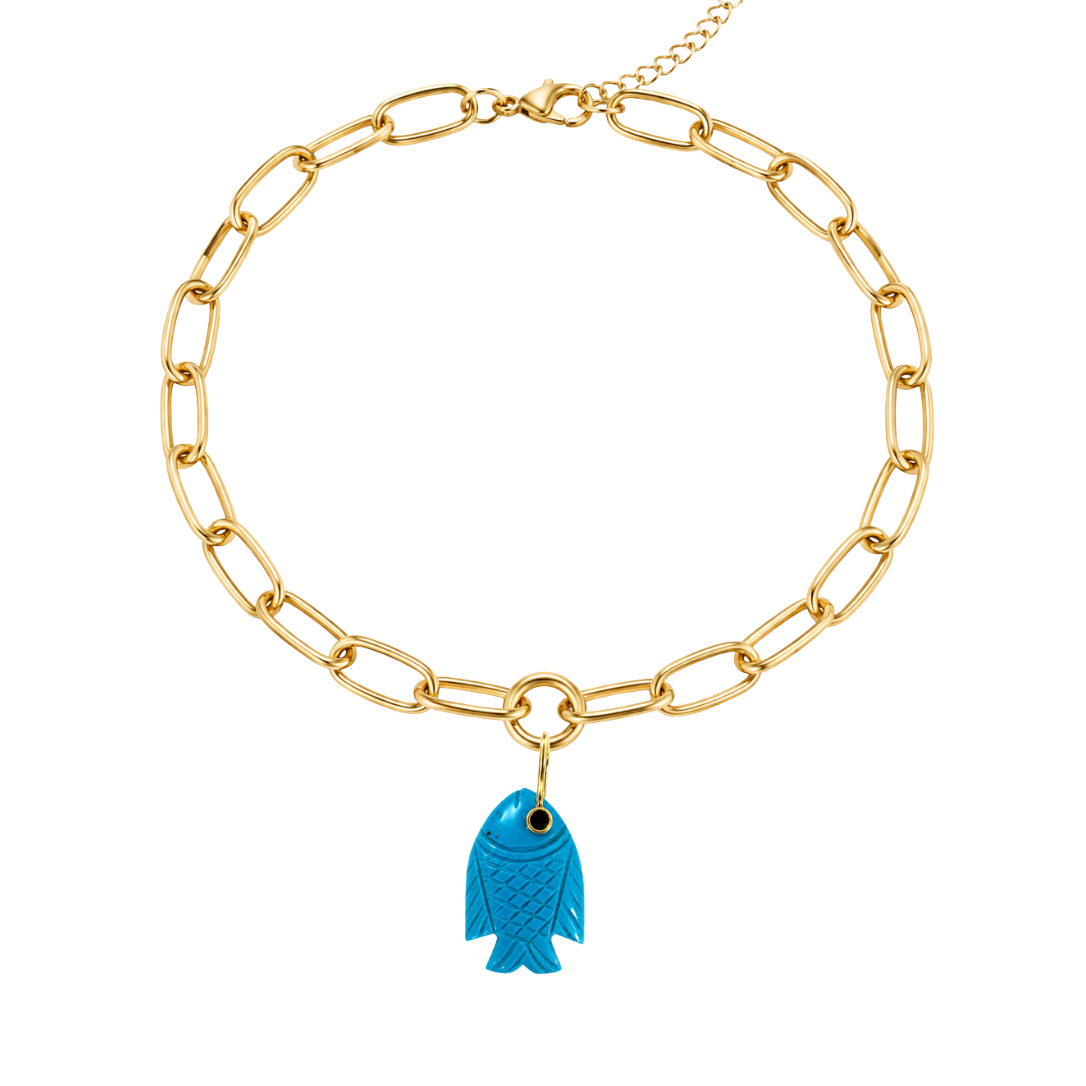 Fish Pendant lifestyle view by MARO Jewelry