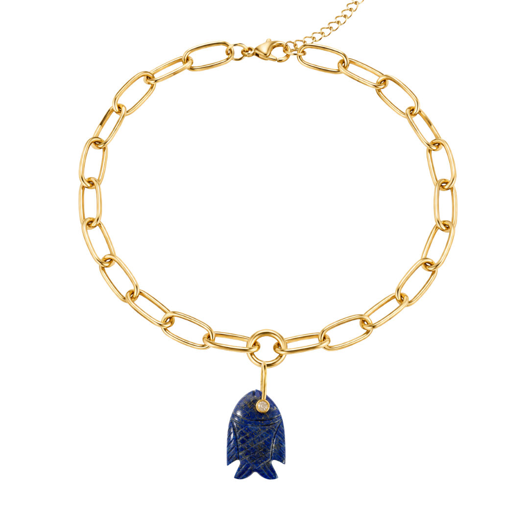 Fish Pendant gold tone by MARO Jewelry
