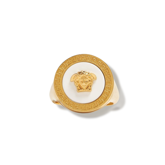 Medusa White & Gold Ring - MARO JEWELRY