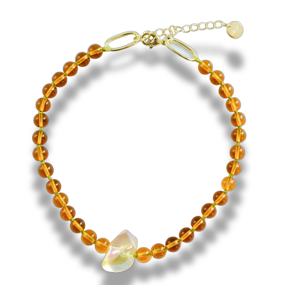 Glass Beads Amber tone Neckace