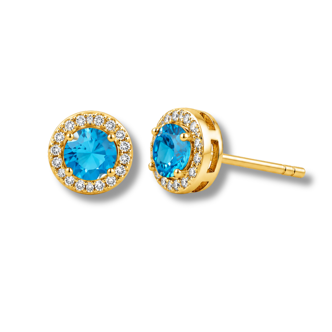Azure Halo Stud Earring