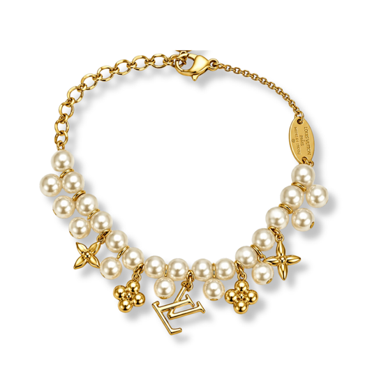 Pearls and Mini Charms Bracelet by MARO charm bracelet