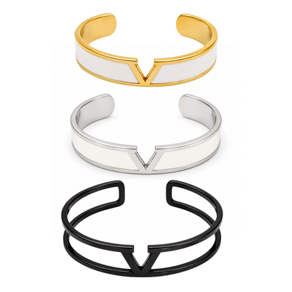V Bangle Bracelet color options by MARO Jewelry