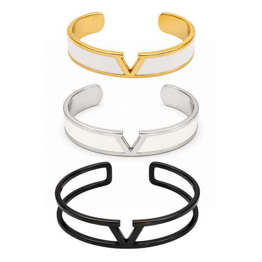 V Bangle Bracelet color options by MARO Jewelry