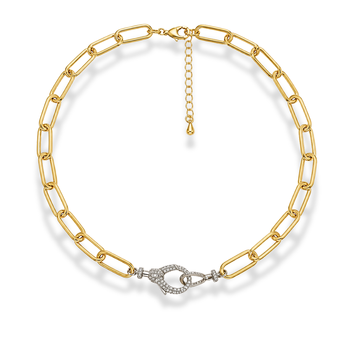 INTERLOCK PAVE NECKLACE