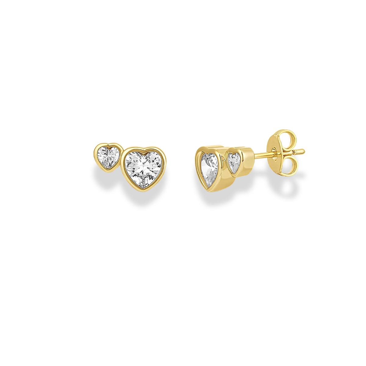 DOUBLE HEART STUDS