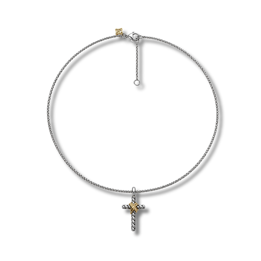The Silver Twist Cross Necklace