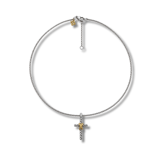 The Silver Twist Cross Necklace