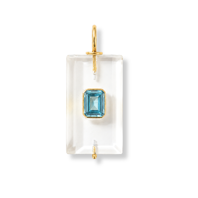Blue Quartz Baguette Charm