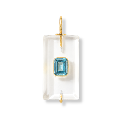 Blue Quartz Baguette Charm