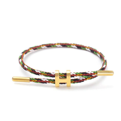 Multicolor braided Mix & Match bracelet by MARO JEWELRY – adjustable rope bracelet with gold accent, unisex fashion accessory.