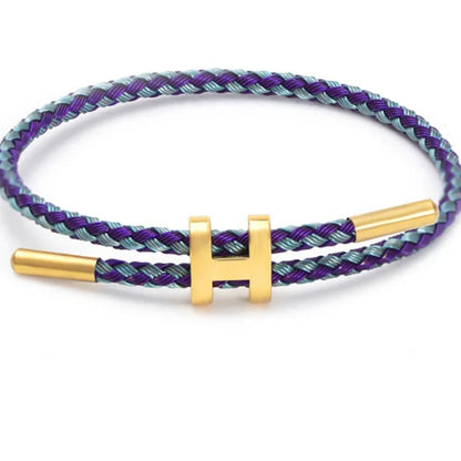 Blue and purple Mix & Match Bracelet by MARO JEWELRY – adjustable braided bracelet with gold accent, stylish unisex accessory for everyday wear.