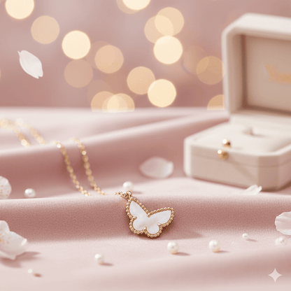 Butterfly Necklace detail by MARO Jewelry