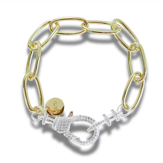 Gold paperclip chain bracelet designed for effortless everyday styling.