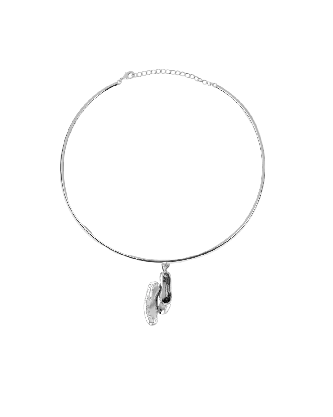 Hard Golden Choker minimalist gold necklace with sculptural pendant, elegant rigid design for modern jewelry style.