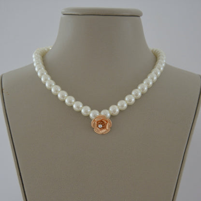 Pearl Necklace by MARO with gold-tone charm detail