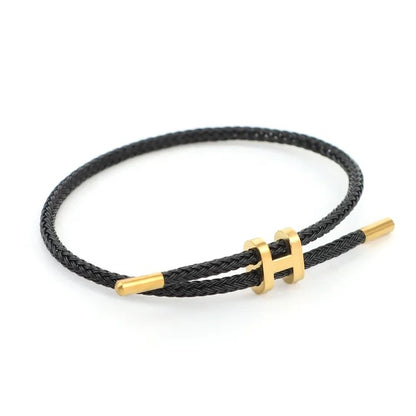 Mix & Match Bracelet black cord with gold accent by MARO Jewelry