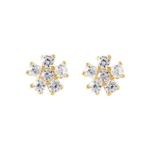 Mini Flower Stud – petite floral gold-tone stud earring by MARO