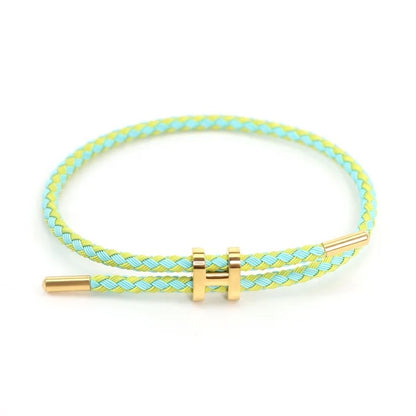 Blue and green Mix & Match Bracelet by MARO JEWELRY – adjustable braided bracelet with gold accent, stylish and versatile accessory for daily wear