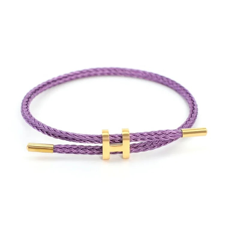 Purple Mix & Match Bracelet by MARO JEWELRY – adjustable braided bracelet with gold accent, stylish and versatile accessory for everyday wear.
