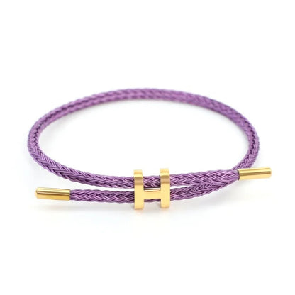 Purple Mix & Match Bracelet by MARO JEWELRY – adjustable braided bracelet with gold accent, stylish and versatile accessory for everyday wear.