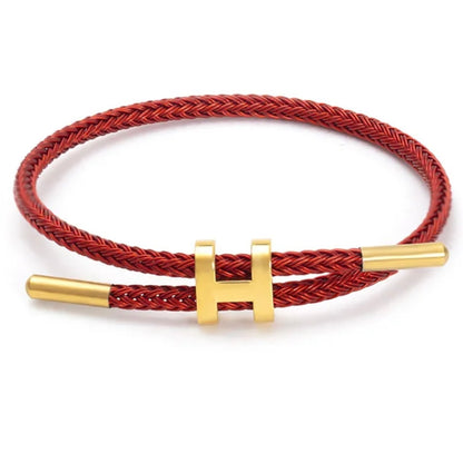 Red Mix & Match Bracelet by MARO JEWELRY – adjustable braided bracelet with gold accent, bold and versatile accessory for everyday wear.