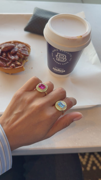 Blue Halo Ring